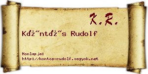 Köntös Rudolf névjegykártya