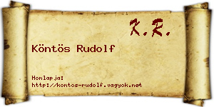 Köntös Rudolf névjegykártya