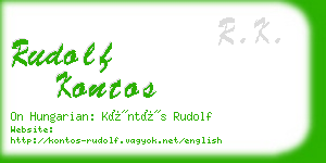 rudolf kontos business card